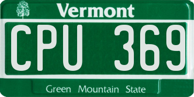 VT license plate CPU369