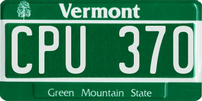 VT license plate CPU370