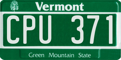 VT license plate CPU371