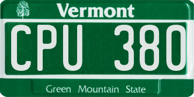 VT license plate CPU380