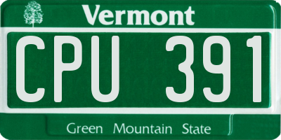 VT license plate CPU391