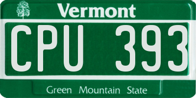 VT license plate CPU393