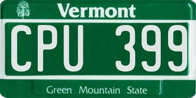 VT license plate CPU399