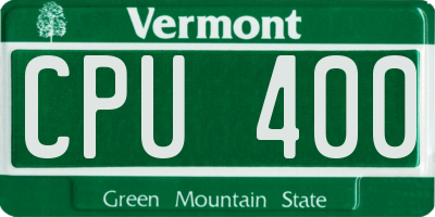 VT license plate CPU400