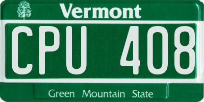 VT license plate CPU408