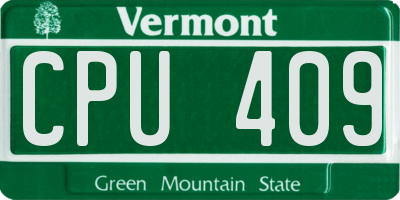 VT license plate CPU409