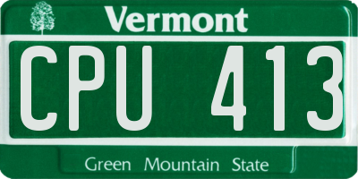 VT license plate CPU413