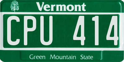 VT license plate CPU414