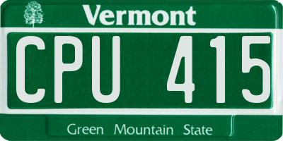 VT license plate CPU415