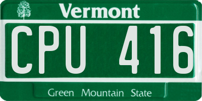 VT license plate CPU416