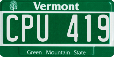 VT license plate CPU419