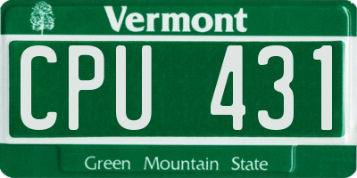 VT license plate CPU431