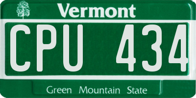 VT license plate CPU434