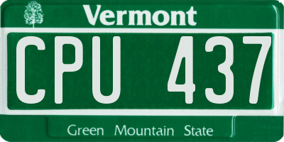 VT license plate CPU437
