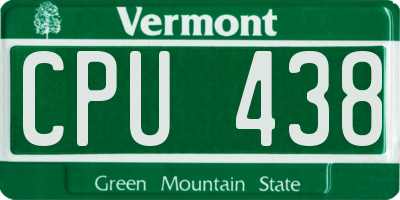 VT license plate CPU438