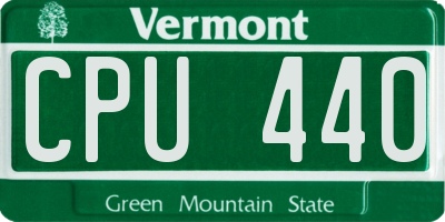 VT license plate CPU440