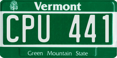 VT license plate CPU441