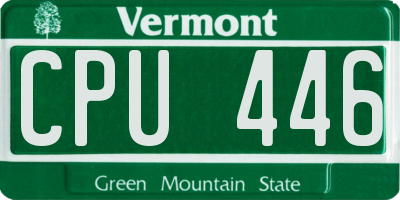 VT license plate CPU446