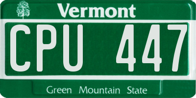 VT license plate CPU447