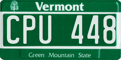 VT license plate CPU448