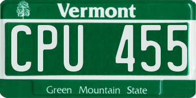 VT license plate CPU455