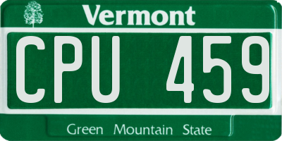 VT license plate CPU459