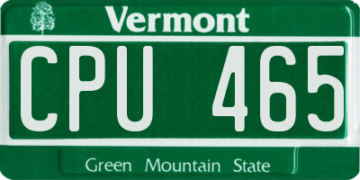 VT license plate CPU465