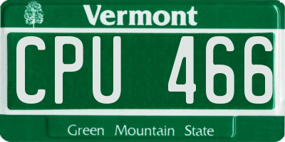 VT license plate CPU466