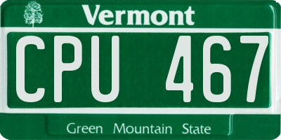 VT license plate CPU467