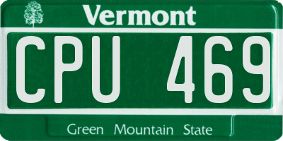 VT license plate CPU469