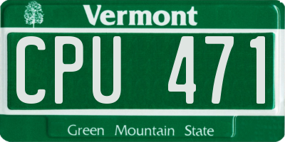 VT license plate CPU471