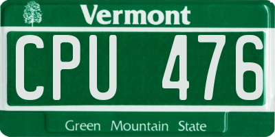 VT license plate CPU476