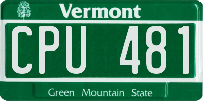 VT license plate CPU481