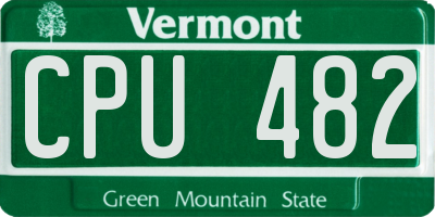 VT license plate CPU482