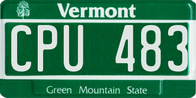 VT license plate CPU483