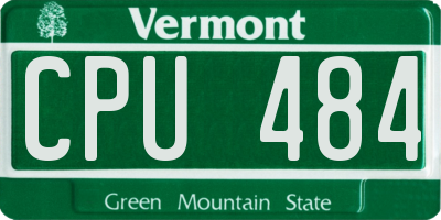 VT license plate CPU484