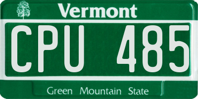 VT license plate CPU485