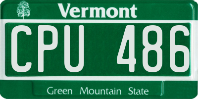 VT license plate CPU486