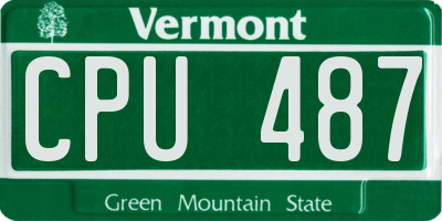 VT license plate CPU487