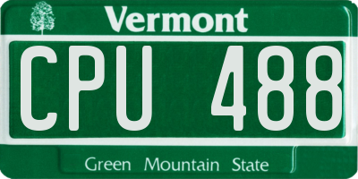 VT license plate CPU488