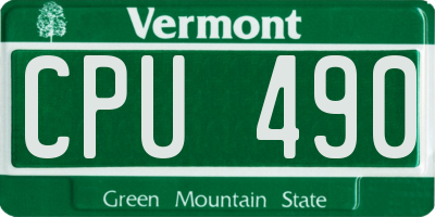 VT license plate CPU490