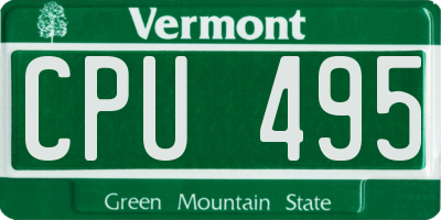 VT license plate CPU495