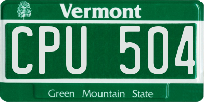 VT license plate CPU504