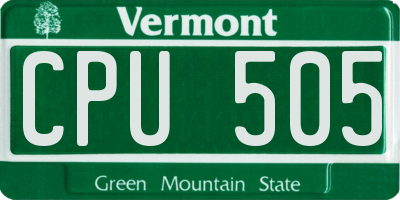 VT license plate CPU505