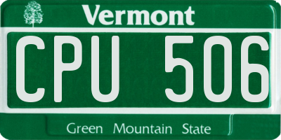 VT license plate CPU506