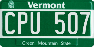 VT license plate CPU507