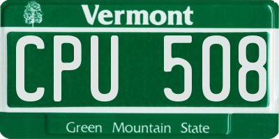 VT license plate CPU508