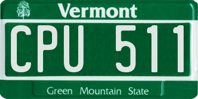 VT license plate CPU511