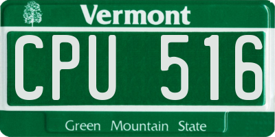 VT license plate CPU516