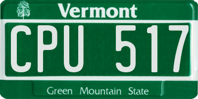 VT license plate CPU517